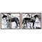 Stupell Industries Abstract Horse Silhouette Circles 2 pc Framed Floater Canvas Wall Art Set Design by Ethan Harper